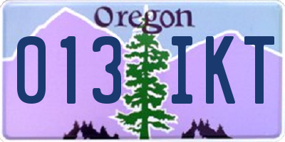 OR license plate 013IKT