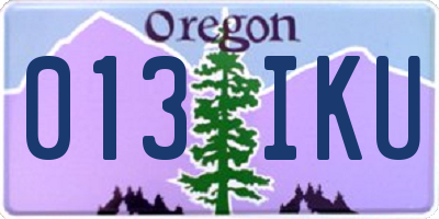 OR license plate 013IKU