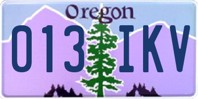 OR license plate 013IKV