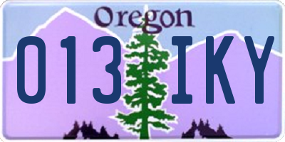 OR license plate 013IKY