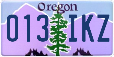 OR license plate 013IKZ