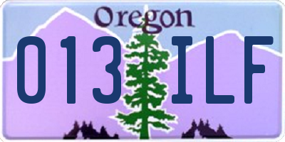 OR license plate 013ILF