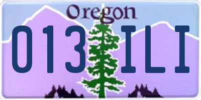 OR license plate 013ILI