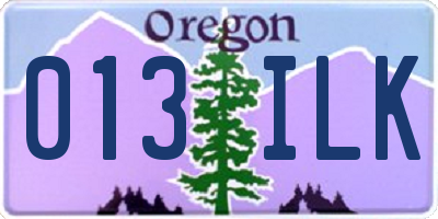 OR license plate 013ILK