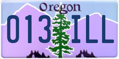 OR license plate 013ILL