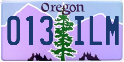 OR license plate 013ILM