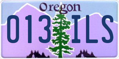 OR license plate 013ILS