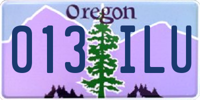 OR license plate 013ILU