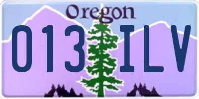 OR license plate 013ILV