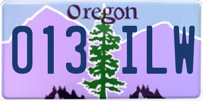 OR license plate 013ILW