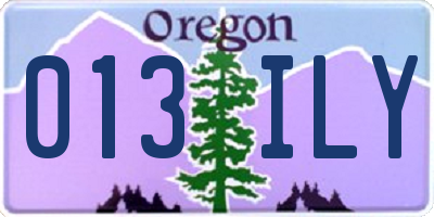 OR license plate 013ILY