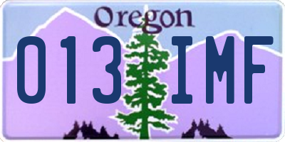 OR license plate 013IMF