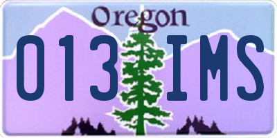 OR license plate 013IMS