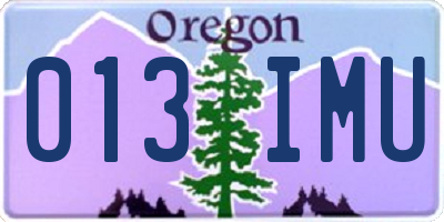 OR license plate 013IMU