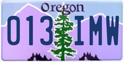 OR license plate 013IMW