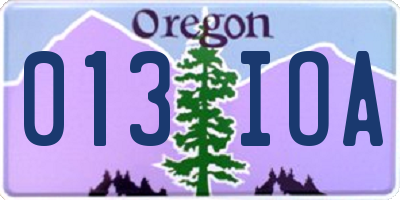 OR license plate 013IOA