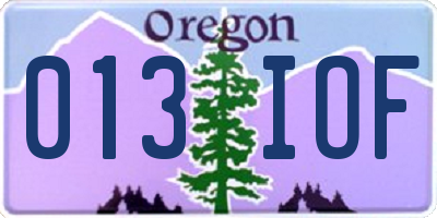 OR license plate 013IOF