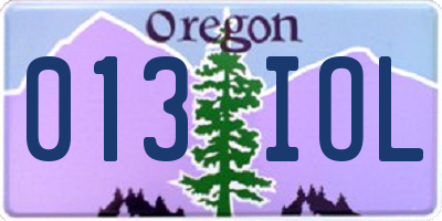 OR license plate 013IOL