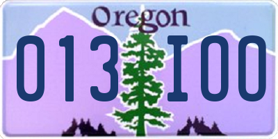 OR license plate 013IOO