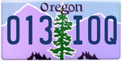 OR license plate 013IOQ