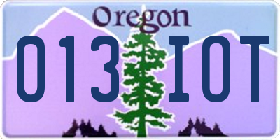 OR license plate 013IOT