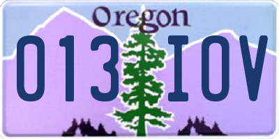 OR license plate 013IOV