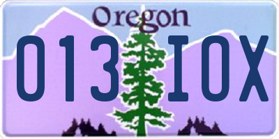 OR license plate 013IOX