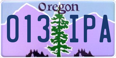 OR license plate 013IPA