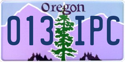 OR license plate 013IPC