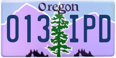 OR license plate 013IPD
