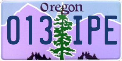 OR license plate 013IPE