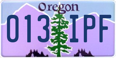 OR license plate 013IPF