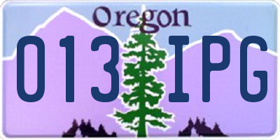 OR license plate 013IPG