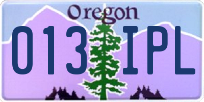 OR license plate 013IPL