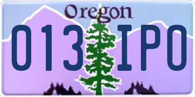 OR license plate 013IPO