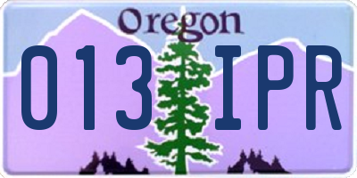 OR license plate 013IPR