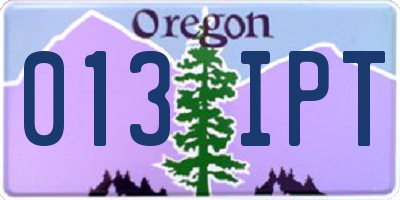 OR license plate 013IPT