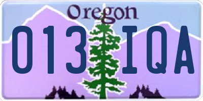 OR license plate 013IQA