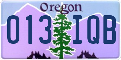 OR license plate 013IQB