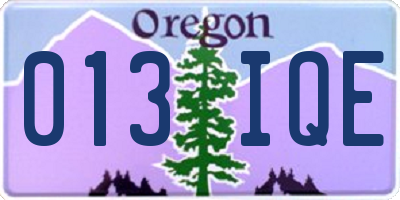 OR license plate 013IQE