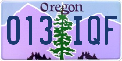 OR license plate 013IQF
