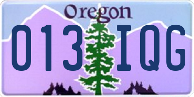 OR license plate 013IQG