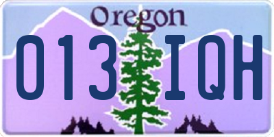 OR license plate 013IQH
