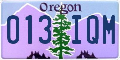 OR license plate 013IQM