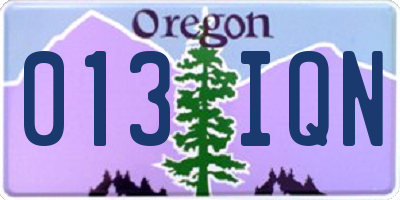 OR license plate 013IQN