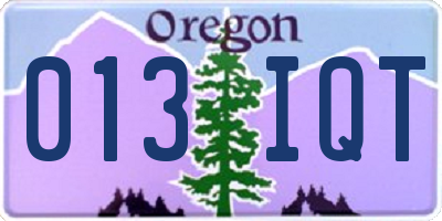OR license plate 013IQT