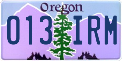 OR license plate 013IRM