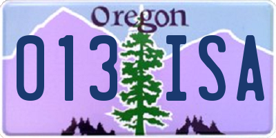 OR license plate 013ISA