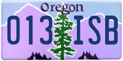 OR license plate 013ISB