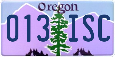 OR license plate 013ISC
